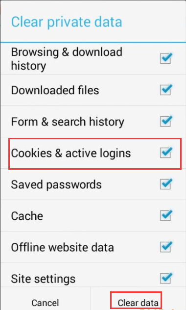 Android上のFirefoxでのCookieのクリア