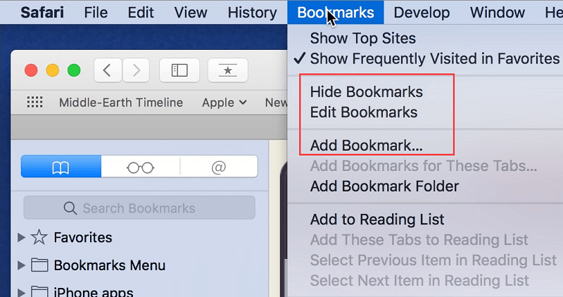 Macでブックマークを管理する方法