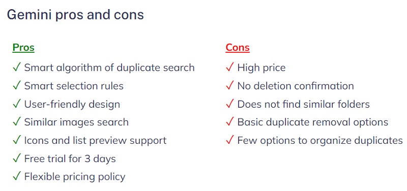 Gemini 2 Duplicate Finderのメリットとデメリット