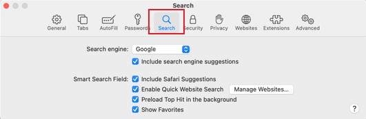 Mac Safari から Any Search Manager を削除する
