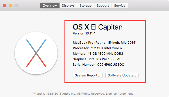 このMac OS X Elについて