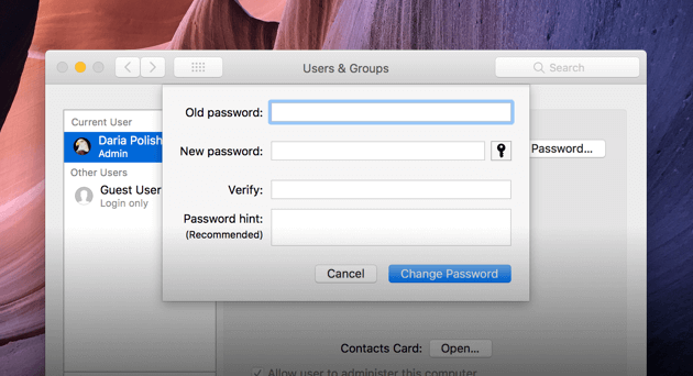 Macパスワードをリセットする