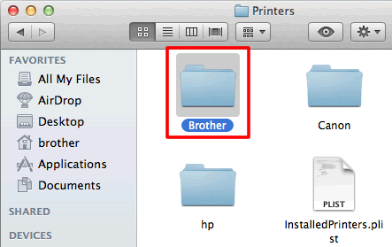 MacからBrotherプリンター ドライバーを手動で削除する