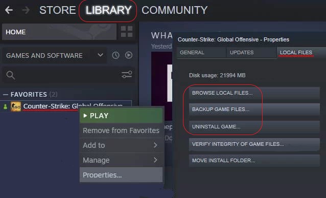 SteamからCounter-Strikeをアンインストールする