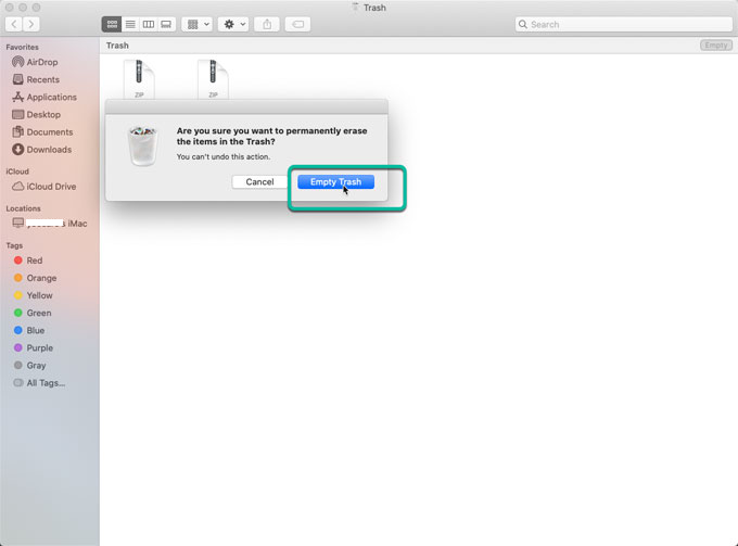 ゴミ箱を空にして、XLD を Mac から完全にアンインストールします