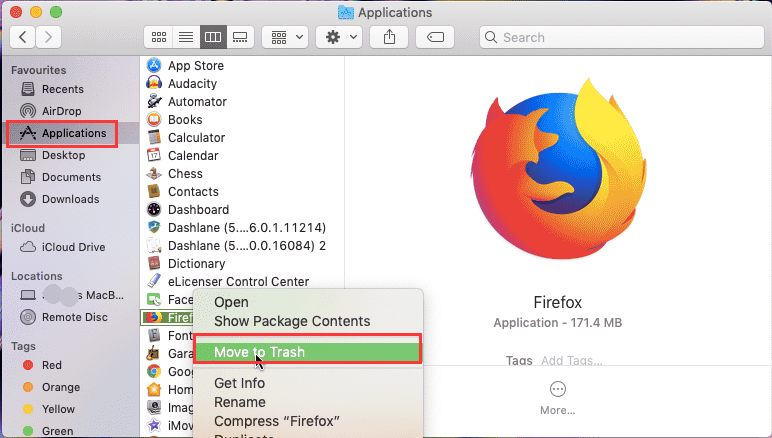 MacでFirefoxを手動でアンインストールする方法