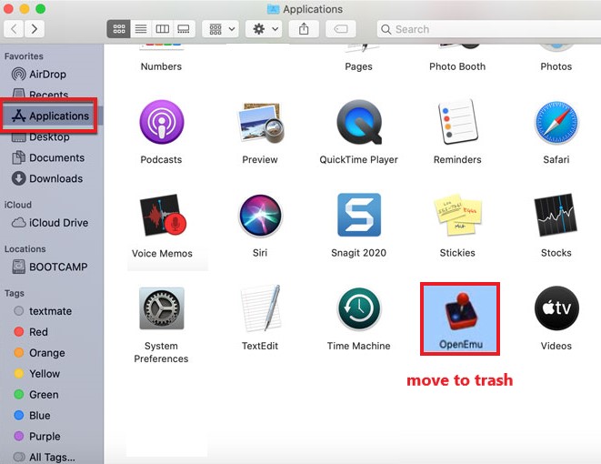 Mac で OpenEmu を手動でアンインストールする