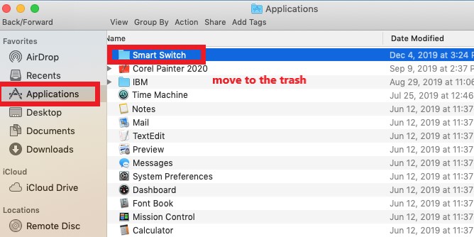 MacでSamsung Smart Switchを手動でアンインストールする