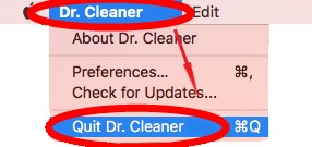 削除する前にDr.Cleanerを終了します