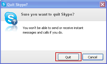 Skypeを終了する