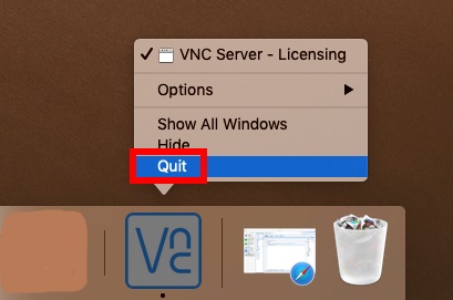 Mac で VNC サーバーを終了してアンインストールする