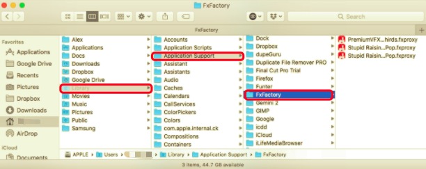 すべての関連ファイルを含むMacでFxFactoryを手動でアンインストールする