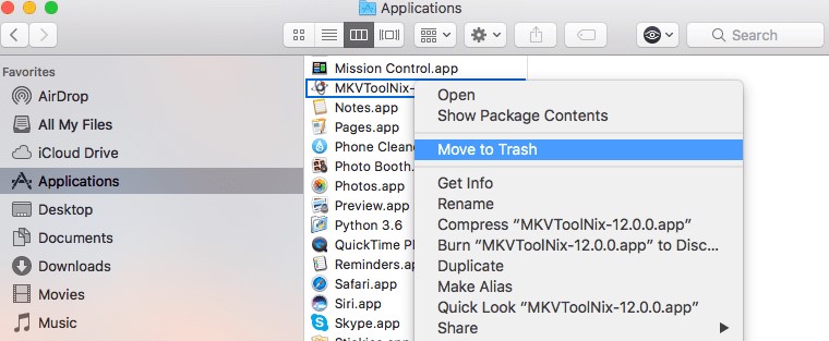 Mac で MKVToolNix を手動でアンインストールする