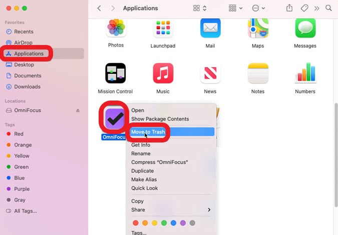 MacでOmnifocusを手動でアンインストールする方法