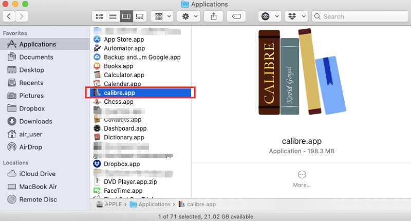 MacでCalibreを手動でアンインストールする