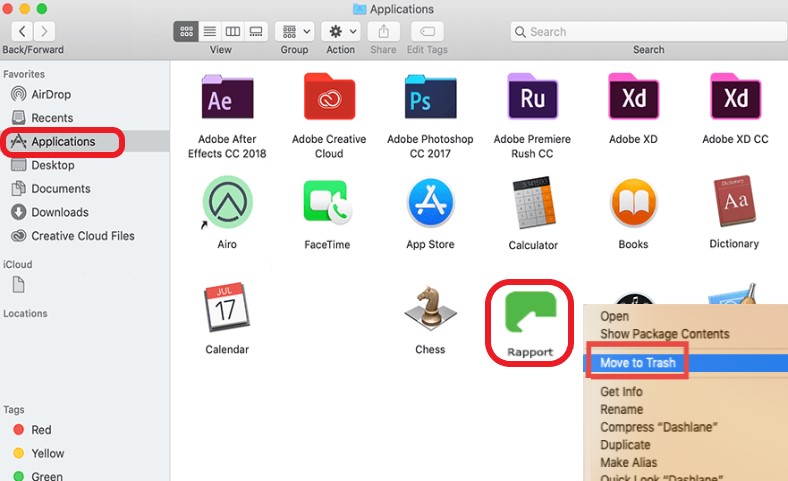 Trusteer Rapport を Mac から手動で削除する