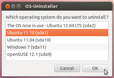 OS-Uninstallerを使用してUbuntuをアンインストールする