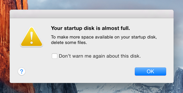 Macで起動ディスクがいっぱい
