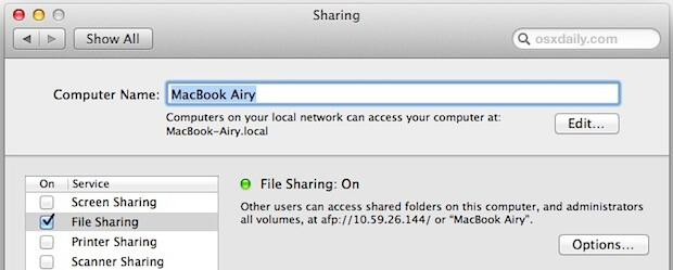 ファイル共有Mac