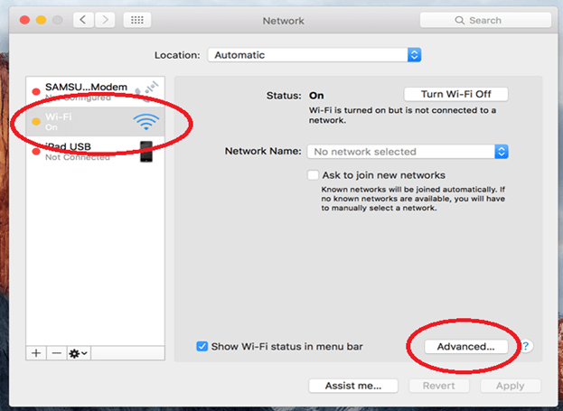 MacBookでネットワークを忘れる方法