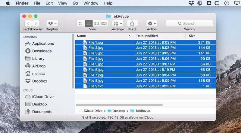 Macで複数のファイルを選択する方法