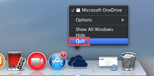 Macから手動でOneDriveを削除する