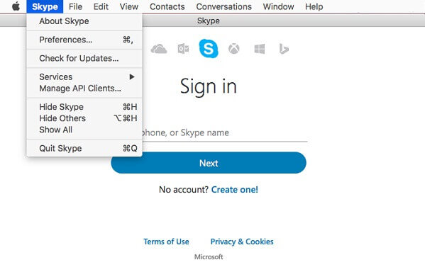 Skype On Macをアンインストールします。