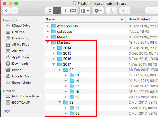 写真ファイルが保存されている場所にアクセスする方法