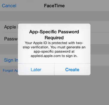 FaceTimeで2要素認証を有効にする
