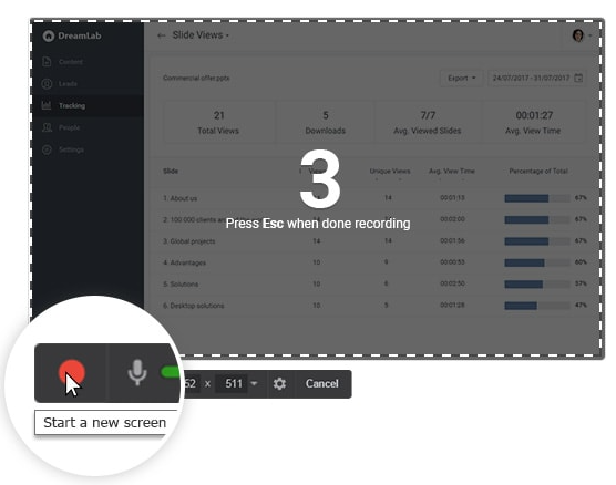 無料のカム 無料のスクリーンレコーダー 透かしなし