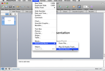 Mac 上の PowerPoint で音声を録音する