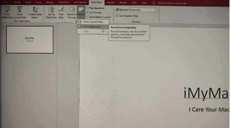 Windows 上の PowerPoint で音声を録音する