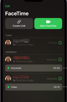 FaceTime通話中に画面録画が行われる兆候
