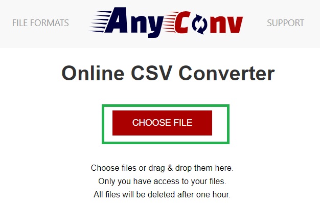 AnyConv を使用して CSV を vCard に変換する