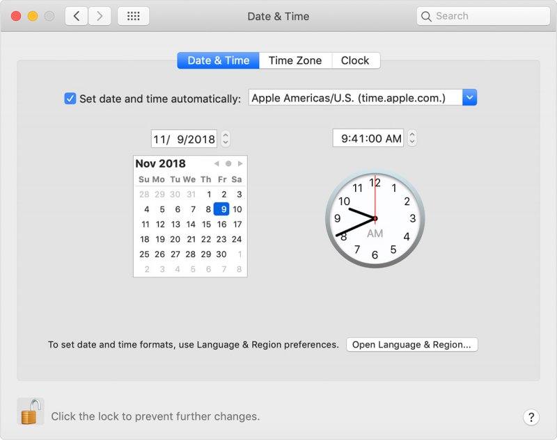 Macで日付と時刻を確認する
