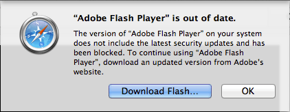 FlashPlayerはMacでは古くなっています