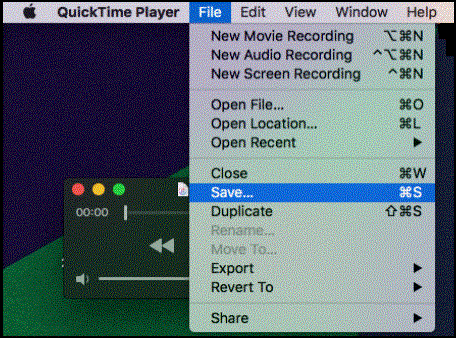 QuickTime Player を使用して GIF を保存する