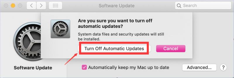 Macで自動更新を無効にする