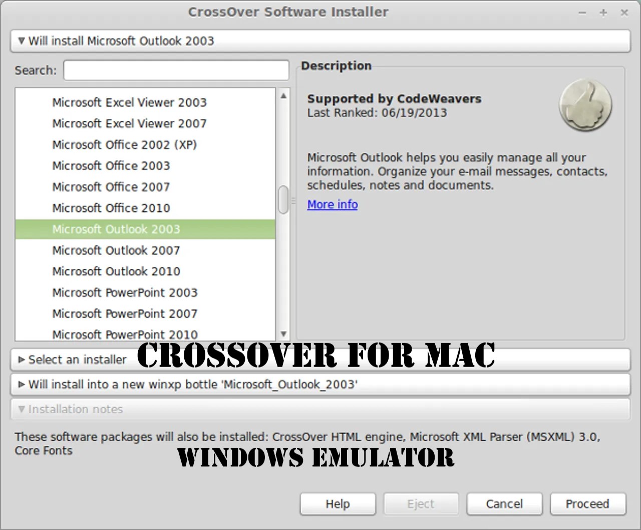 クロスオーバー for Mac - 無料Windowsエミュレータ
