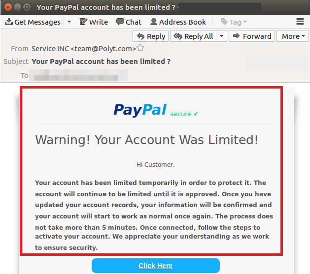PayPalアカウントが制限されています