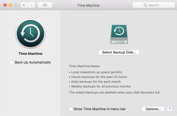 Time MachineでMacをバックアップする