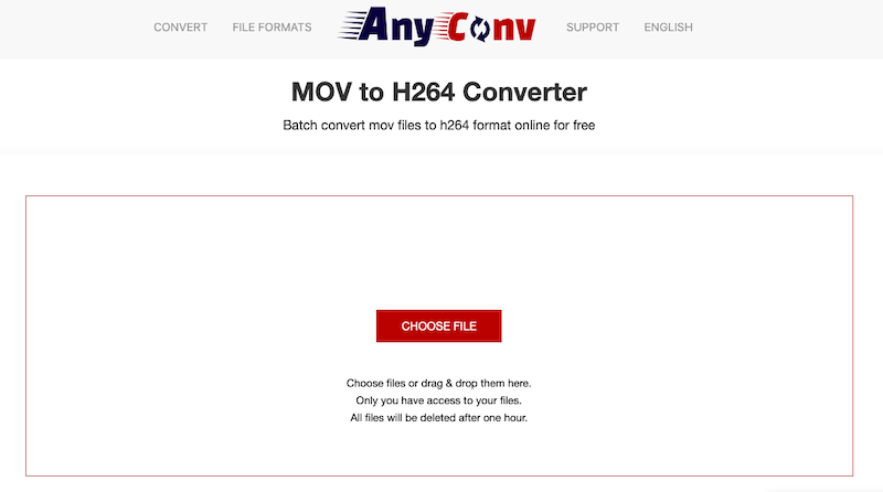 AnyConv: オンライン MOV から H.264 コンバーター