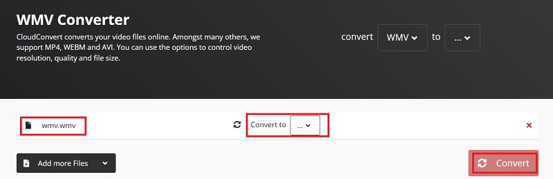 CloudConvert を使用してオンラインで無料で WMV を MPEG4 に変換する