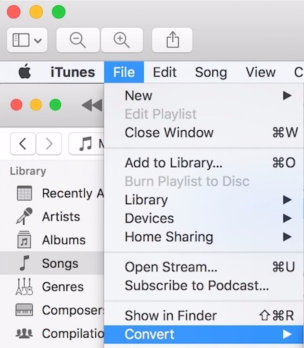 iTunesでWAVをMP4に変換する