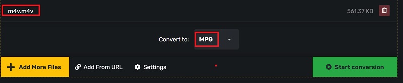 無料のオンライン ツールで M4V を MPG に変換