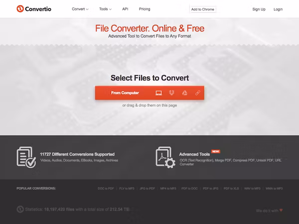 APE から M4A ファイルへの変換を実行する Convertio