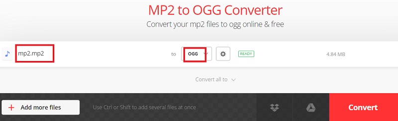 MP2をOGGに無料で簡単に変換