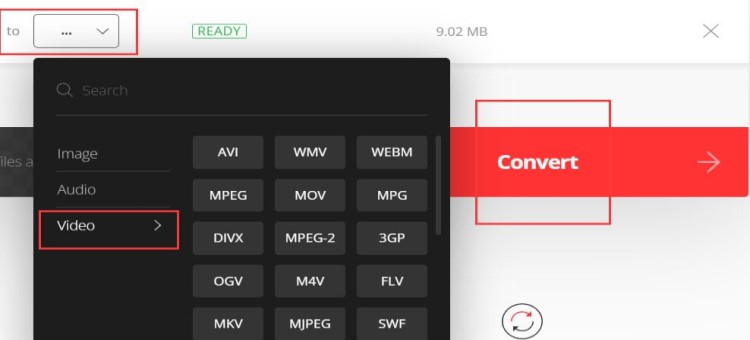 Convertio.co で OGG を MPEG に変換する