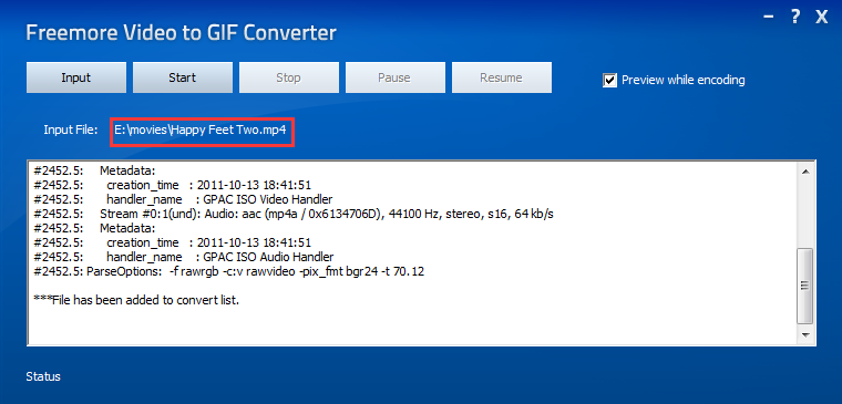 MP4をGIFに変換するFreemore Video to GIF Converterを使用する