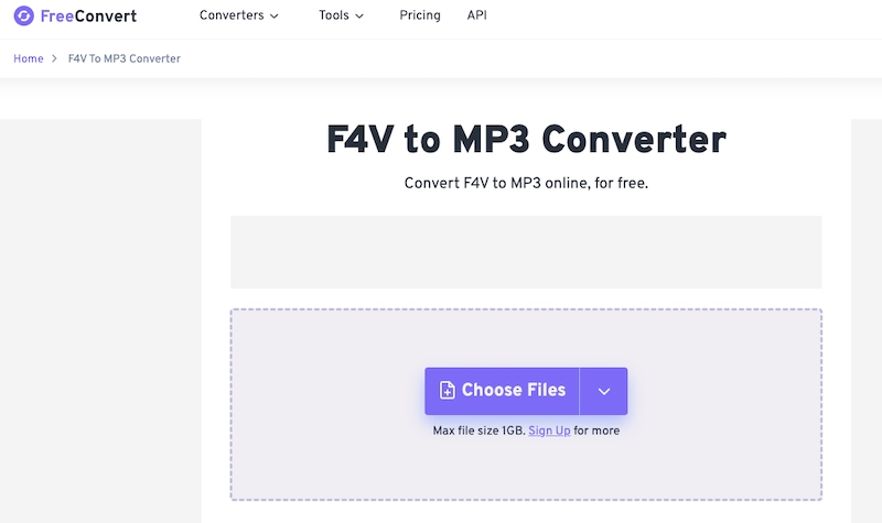 FreeConvert.com で F4V を MP3 に変換します